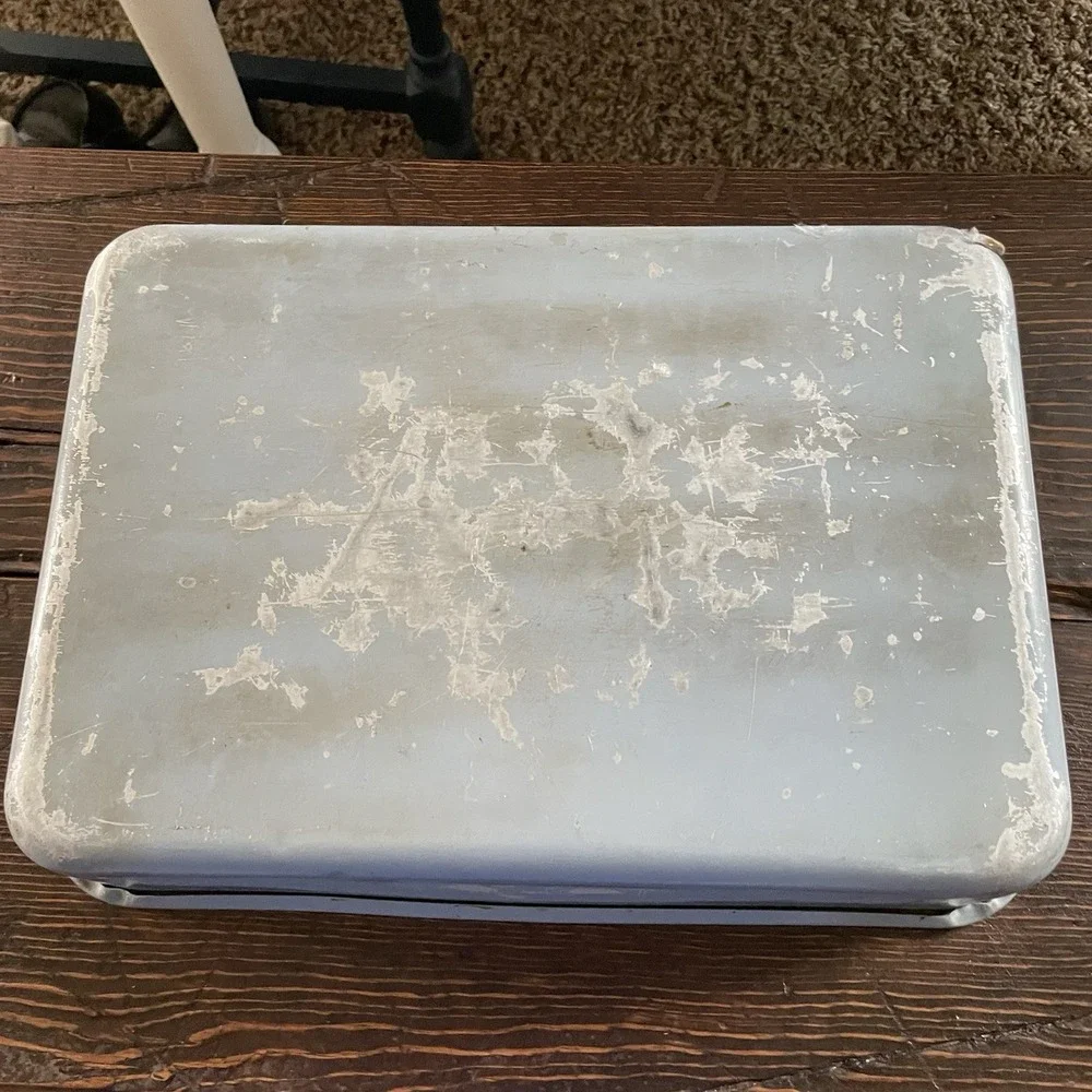 Vtg Mirro Aluminum BLUE GOOSE Cake Baking Pan w/Lid 9x13 Cottagecore Kitchen